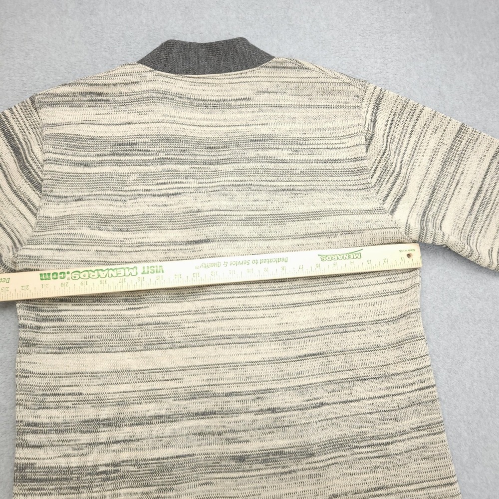 Dehen 1920 Knitting Co Sweater Mens XL Gray Beige Wool Striped Cardigan Made USA - Picture 15 of 16